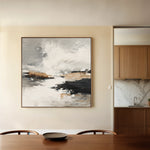 Abstract 1123 Canvas Art 16" x 16" / 40 x 40 cm / Black