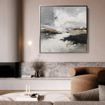 Abstract 1123 Canvas Art 16" x 16" / 40 x 40 cm / Black