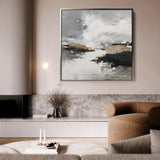 Abstract 1123 Canvas Art 16" x 16" / 40 x 40 cm / Black