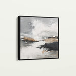 Abstract 1123 Canvas Art 16" x 16" / 40 x 40 cm / Black