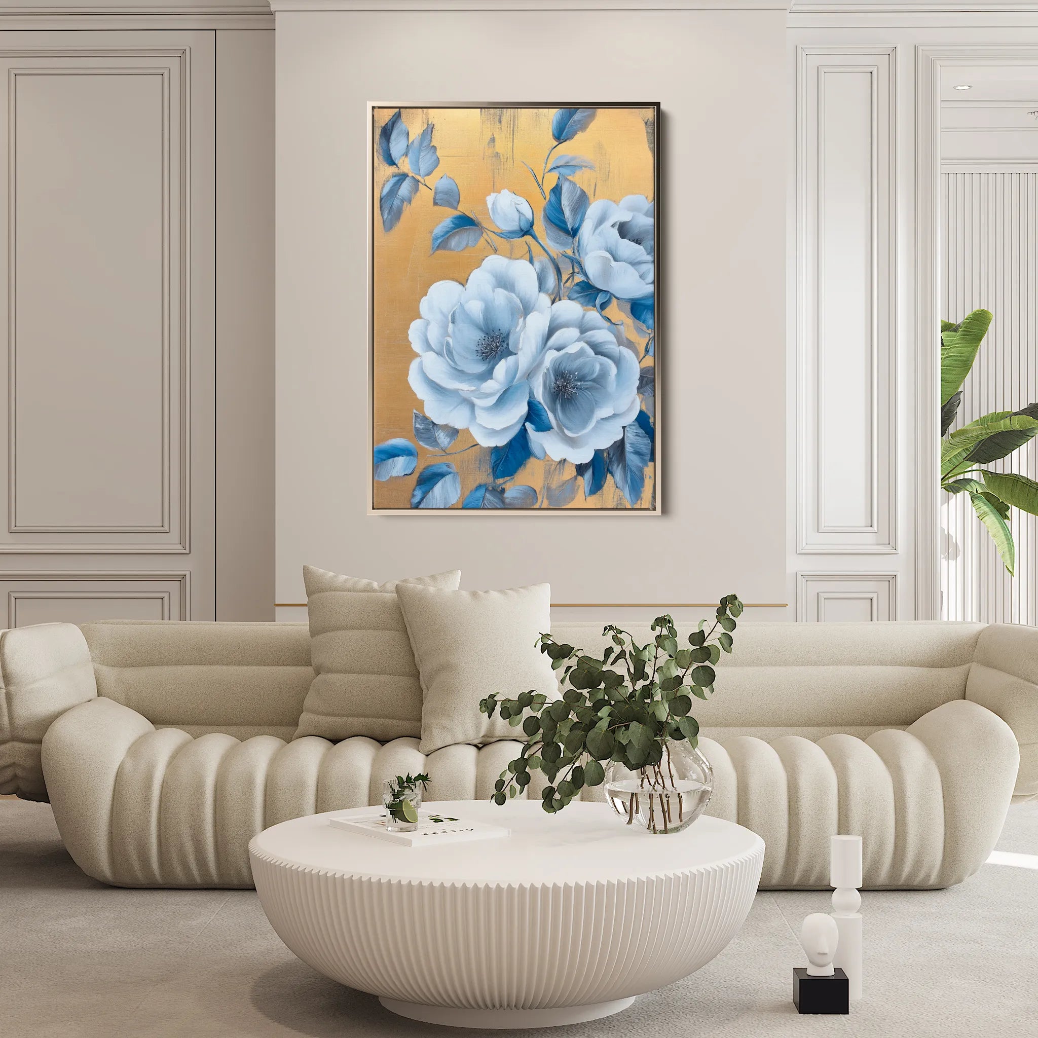 Floral 1123 Canvas Art 18" x 24" / 45 x 60 cm / Black