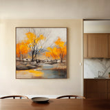 Abstract 1124 Canvas Art 16" x 16" / 40 x 40 cm / Black