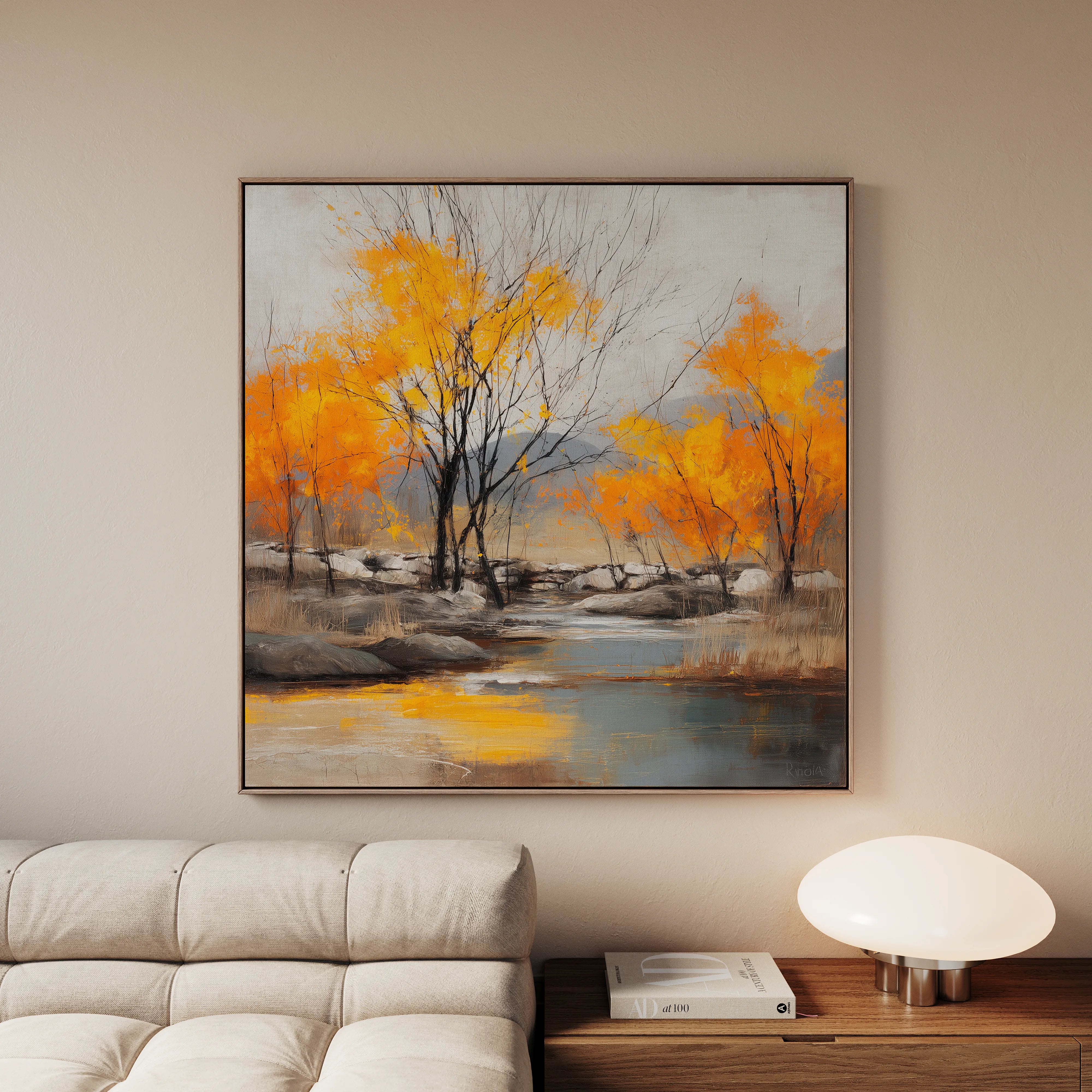Abstract 1124 Canvas Art 16" x 16" / 40 x 40 cm / Black