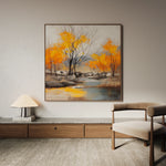 Abstract 1124 Canvas Art 16" x 16" / 40 x 40 cm / Black