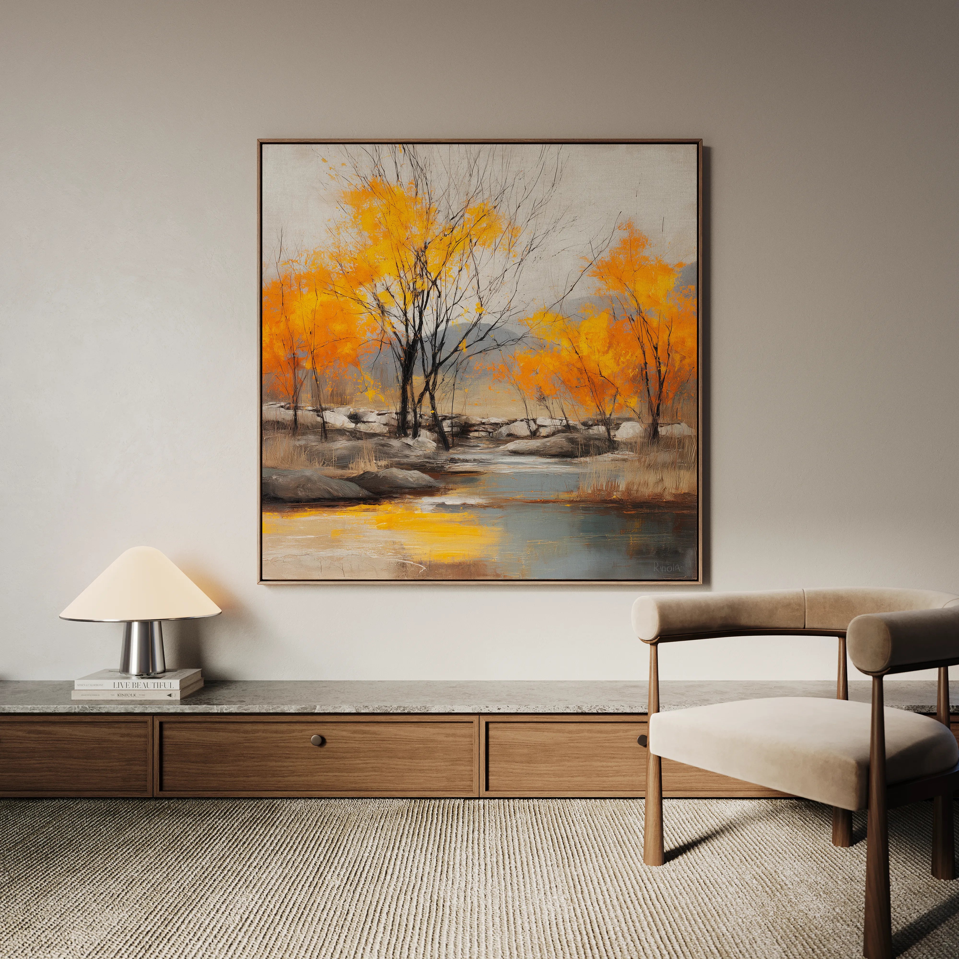 Abstract 1124 Canvas Art 16" x 16" / 40 x 40 cm / Black