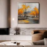 Abstract 1124 Canvas Art 16" x 16" / 40 x 40 cm / Black