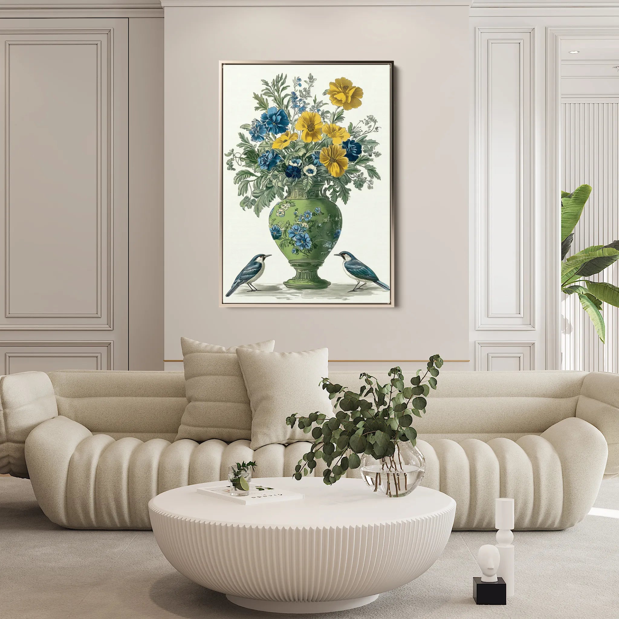 Floral 1124 Canvas Art 18" x 24" / 45 x 60 cm / Black