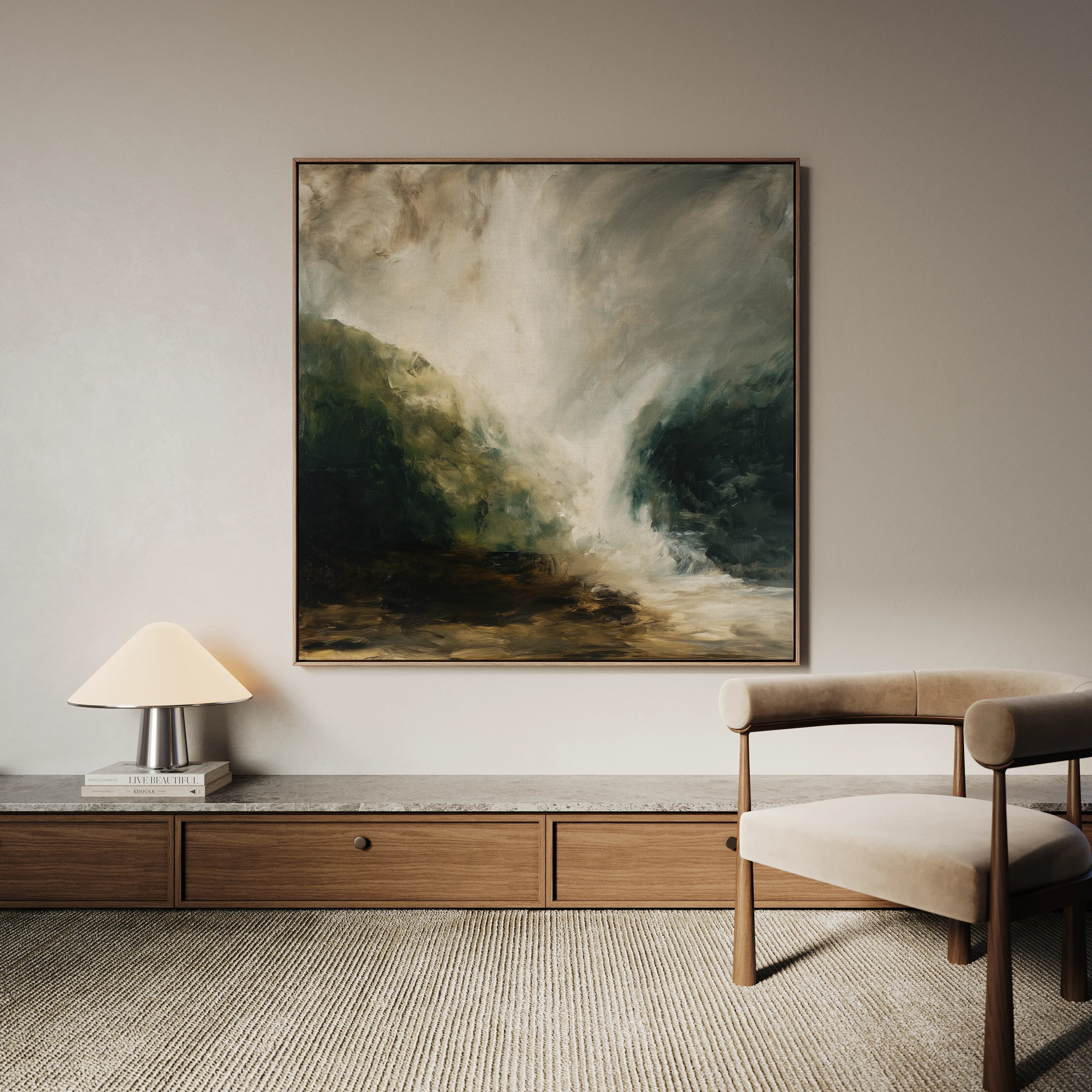Abstract 1125 Canvas Art 16" x 16" / 40 x 40 cm / Black