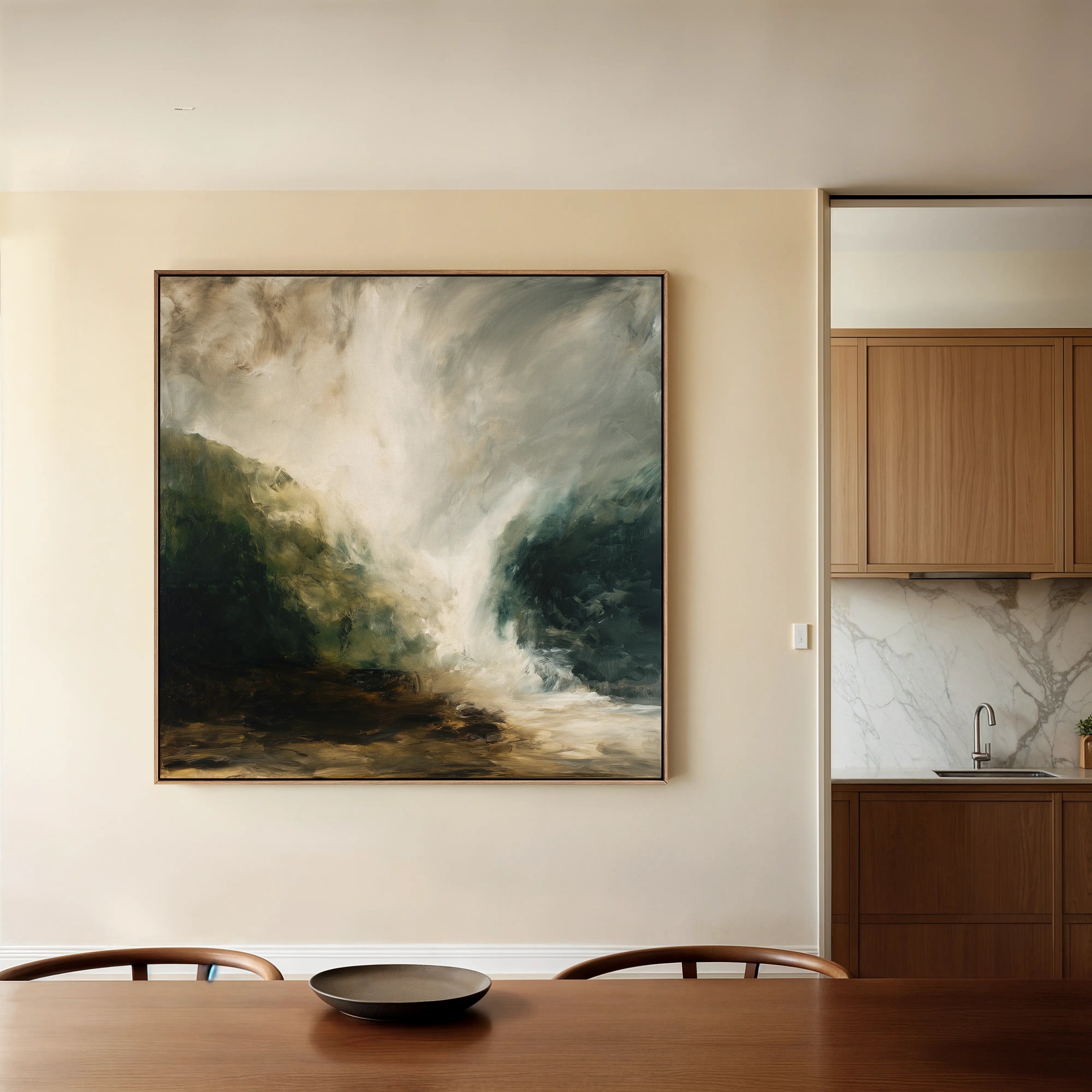 Abstract 1125 Canvas Art 16" x 16" / 40 x 40 cm / Black