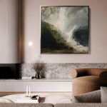 Abstract 1125 Canvas Art 16" x 16" / 40 x 40 cm / Black