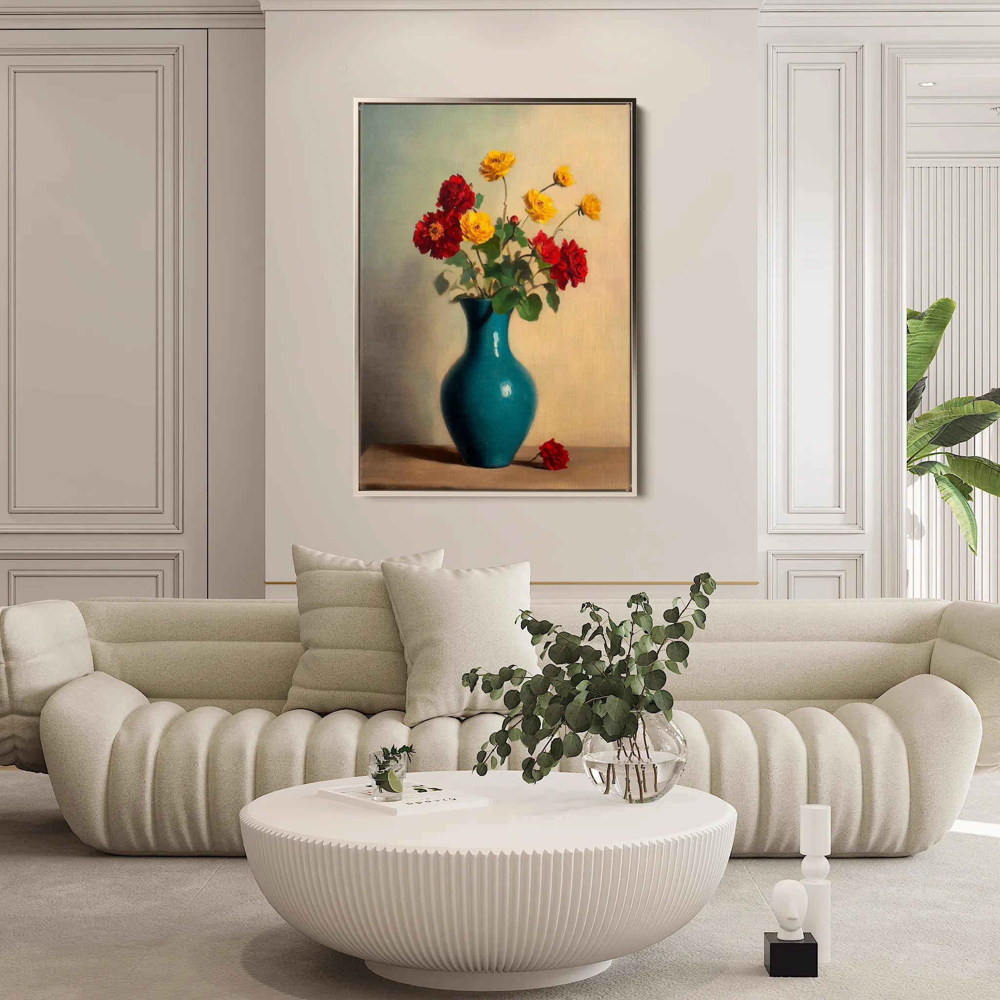 Floral 1125 Canvas Art 18" x 24" / 45 x 60 cm / Black