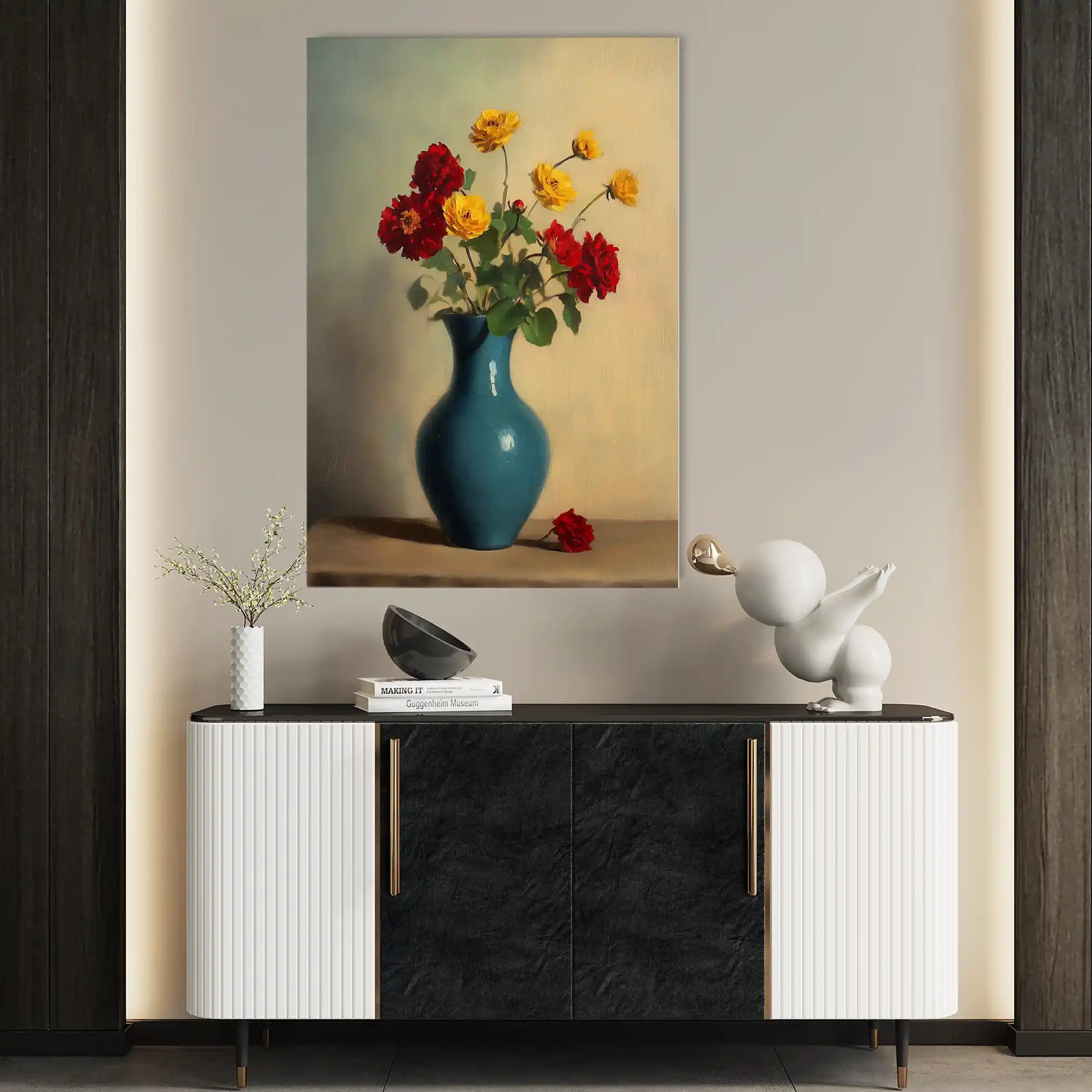 Floral 1125 Canvas Art 60 x 40 cm / Black