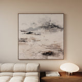Abstract 1126 Canvas Art 16" x 16" / 40 x 40 cm / Black