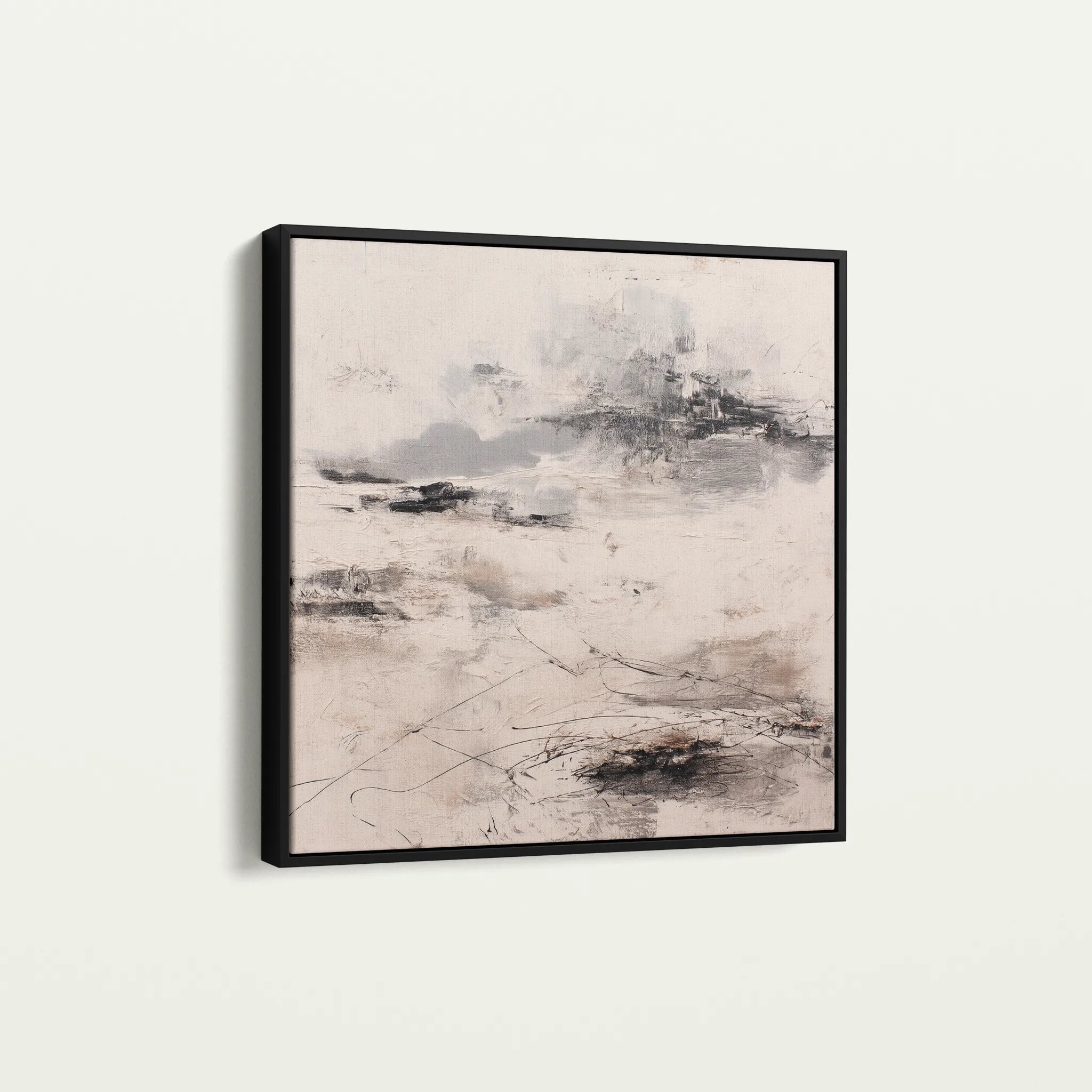 Abstract 1126 Canvas Art 16" x 16" / 40 x 40 cm / Black