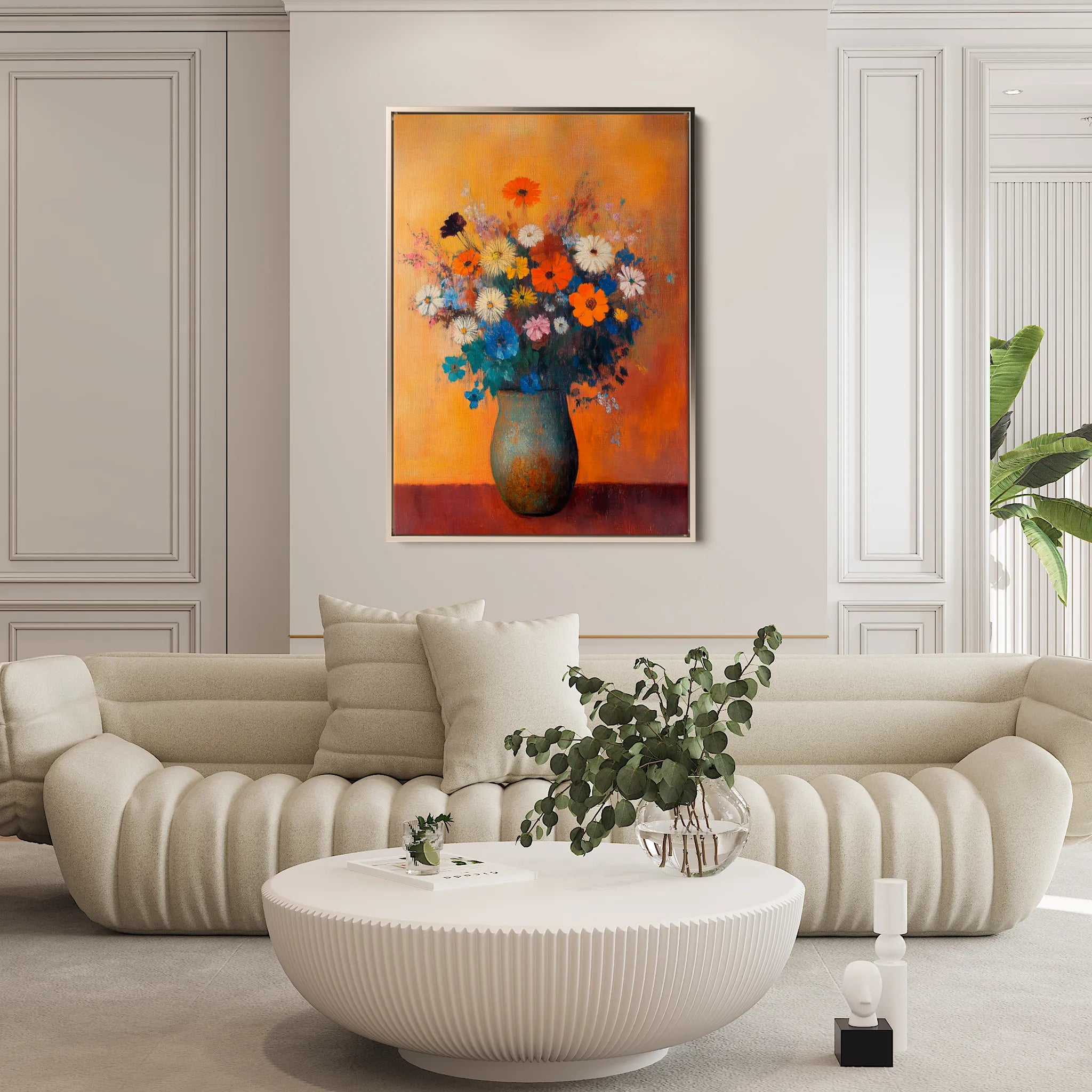 Floral 1126 Canvas Art 18" x 24" / 45 x 60 cm / Black