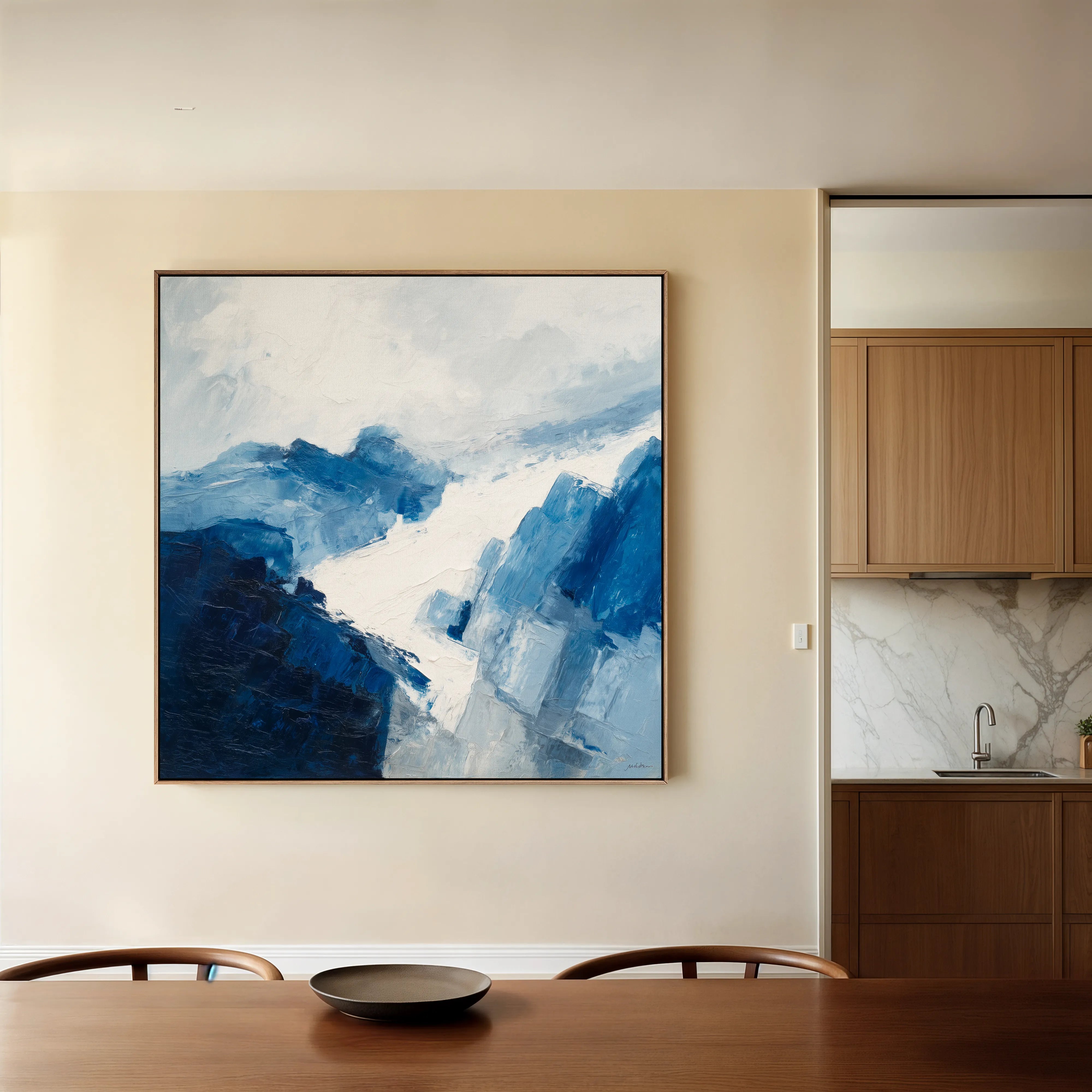 Abstract 1127 Canvas Art 16" x 16" / 40 x 40 cm / Black