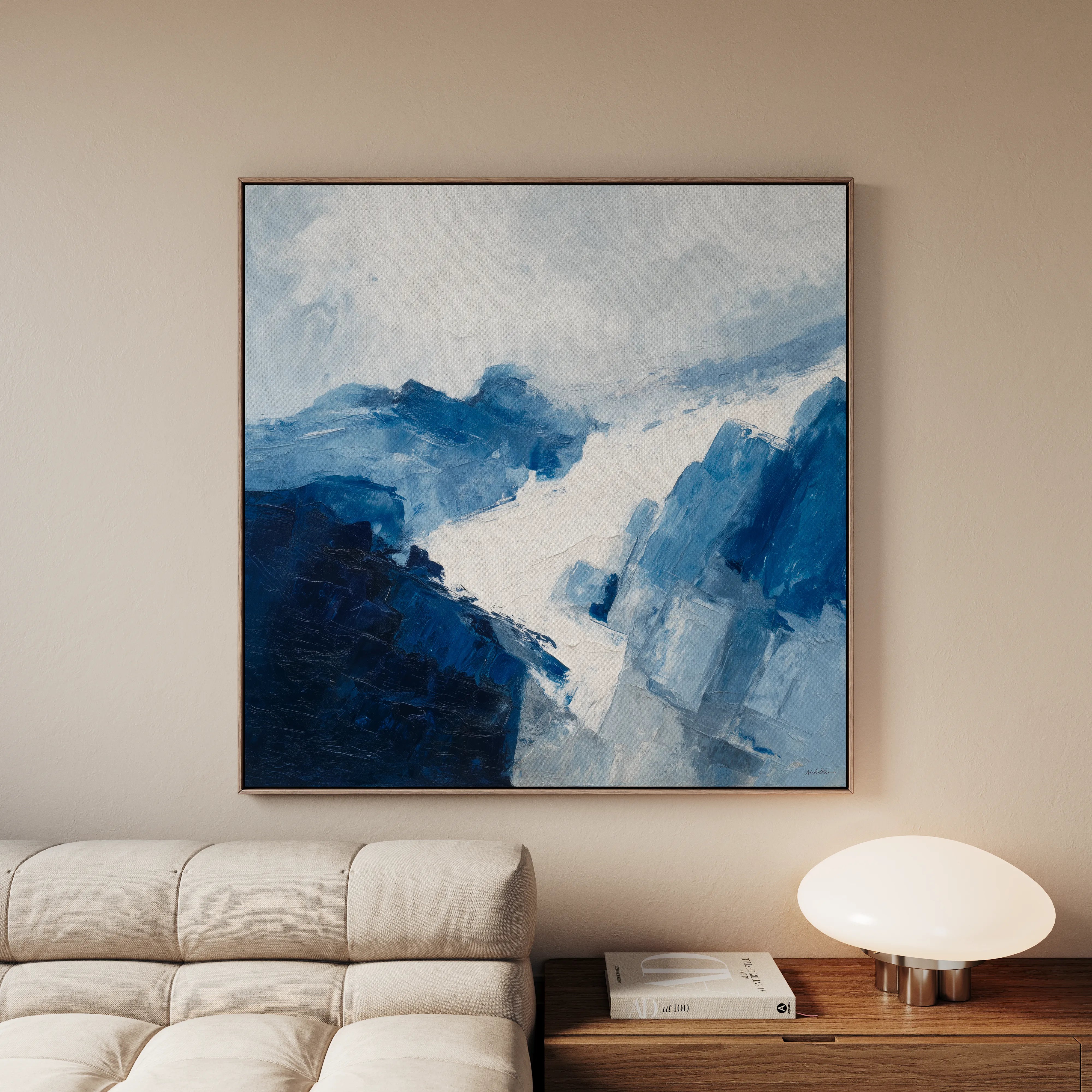 Abstract 1127 Canvas Art 16" x 16" / 40 x 40 cm / Black