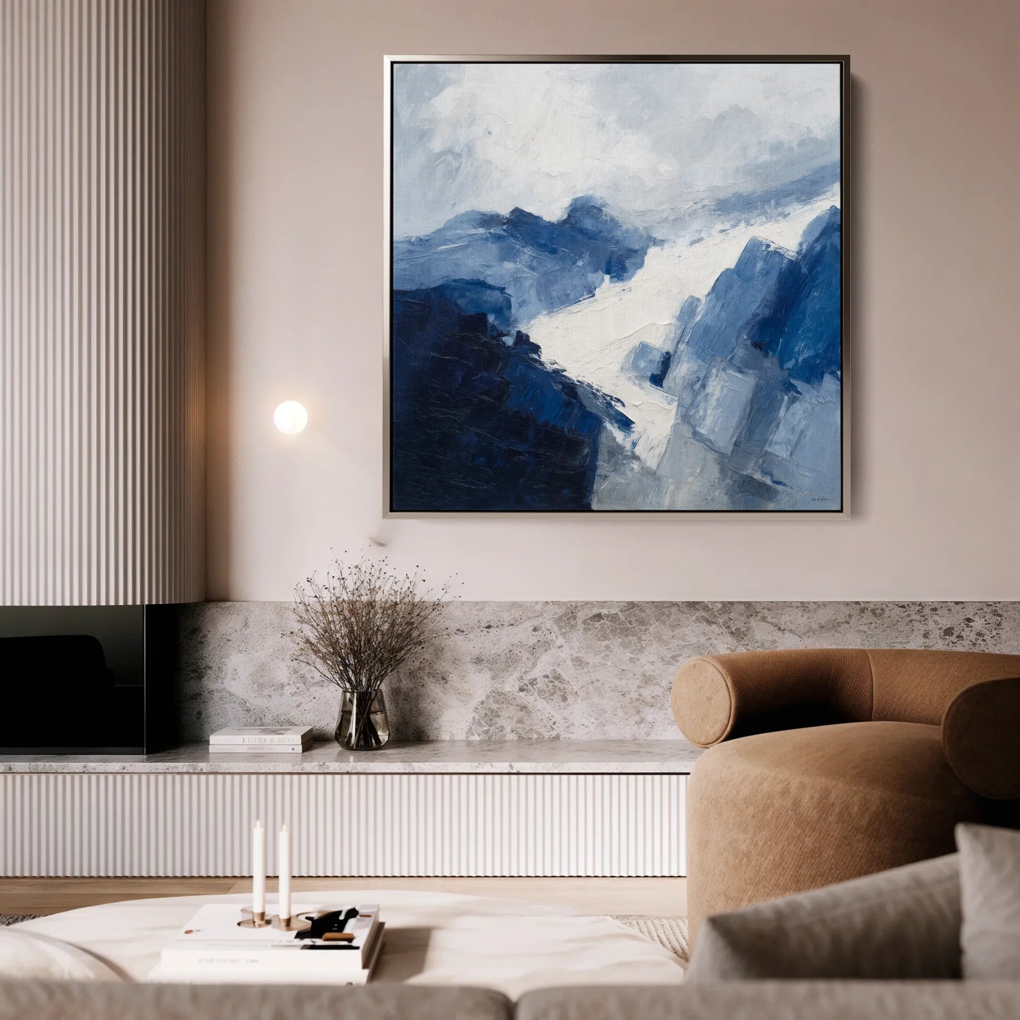 Abstract 1127 Canvas Art 16" x 16" / 40 x 40 cm / Black