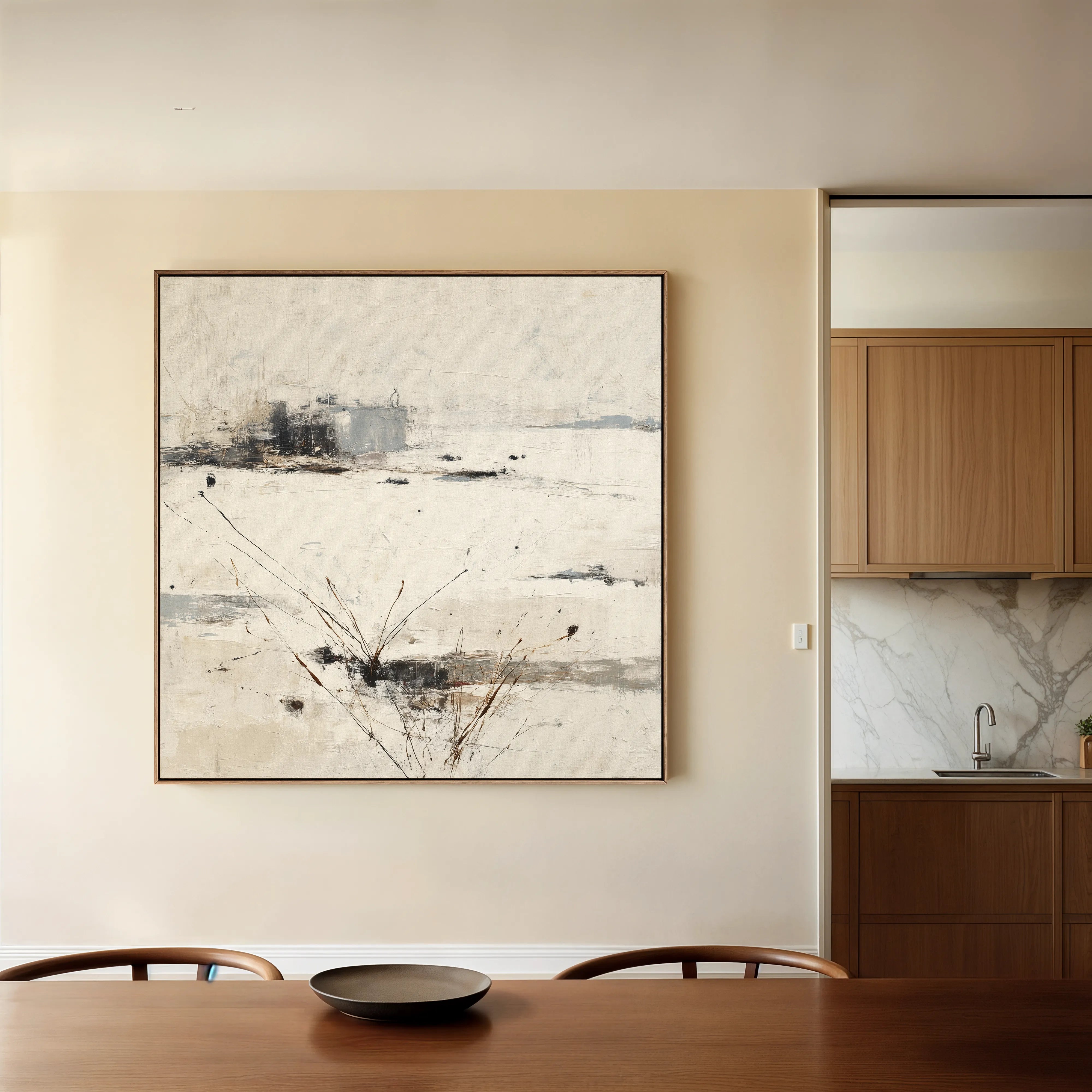 Abstract 1128 Canvas Art 16" x 16" / 40 x 40 cm / Black