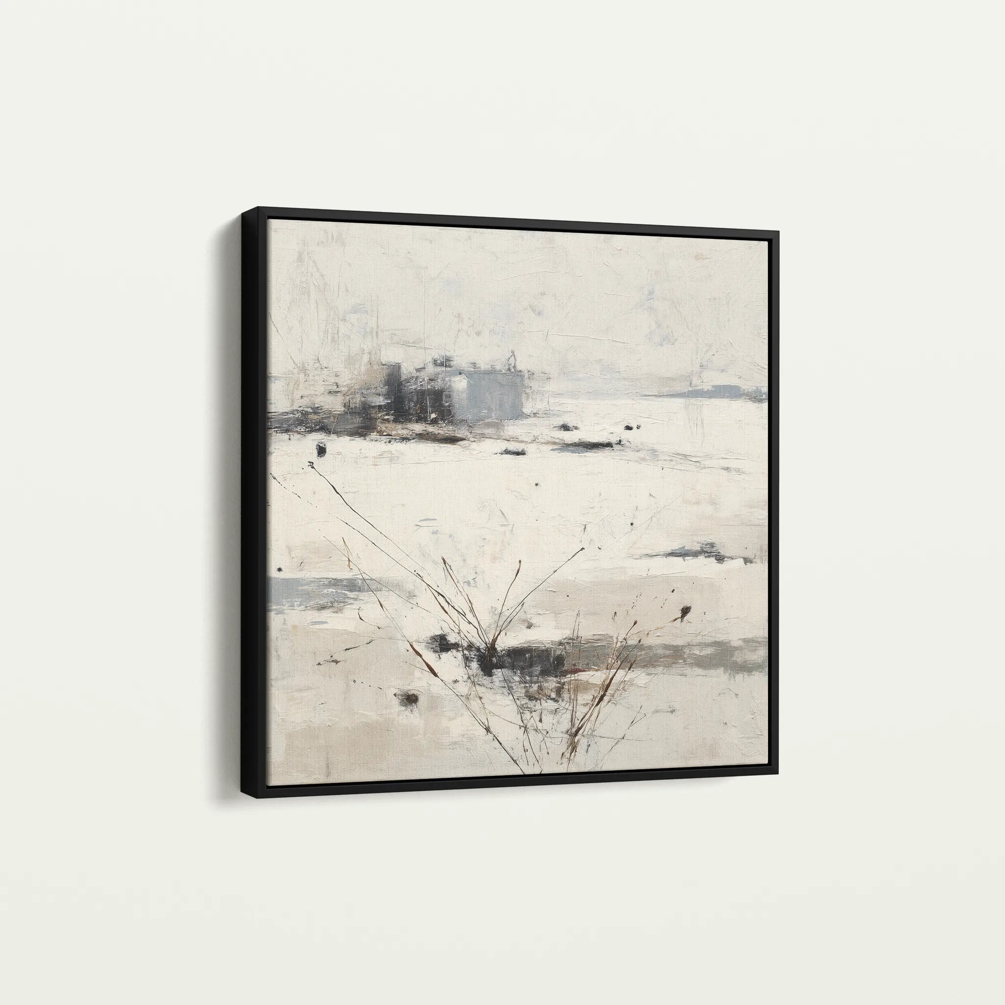 Abstract 1128 Canvas Art 16" x 16" / 40 x 40 cm / Black
