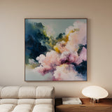 Abstract 1129 Canvas Art 16" x 16" / 40 x 40 cm / Black