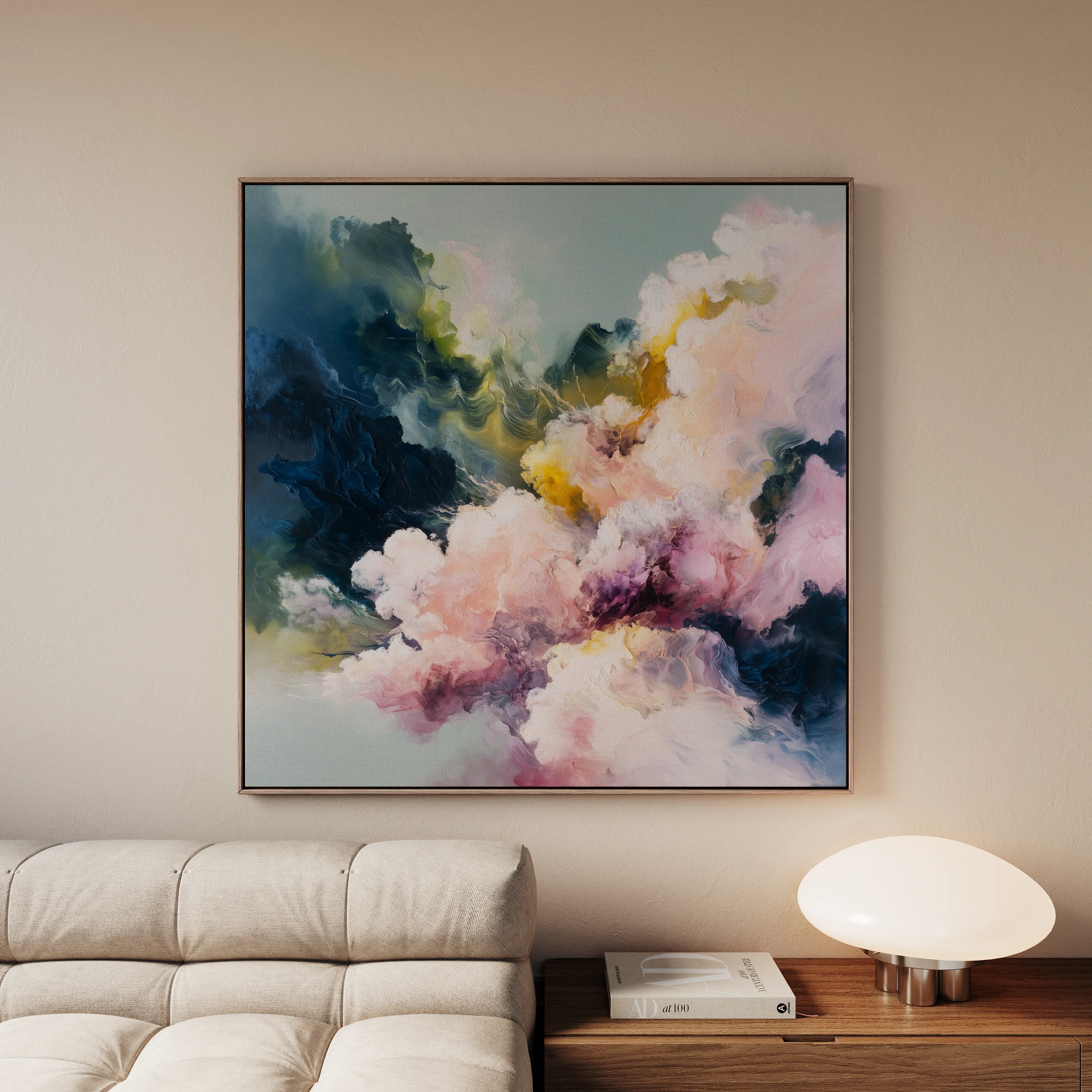 Abstract 1129 Canvas Art 16" x 16" / 40 x 40 cm / Black