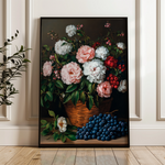 Floral 1129 Canvas Art 18" x 24" / 45 x 60 cm / Black