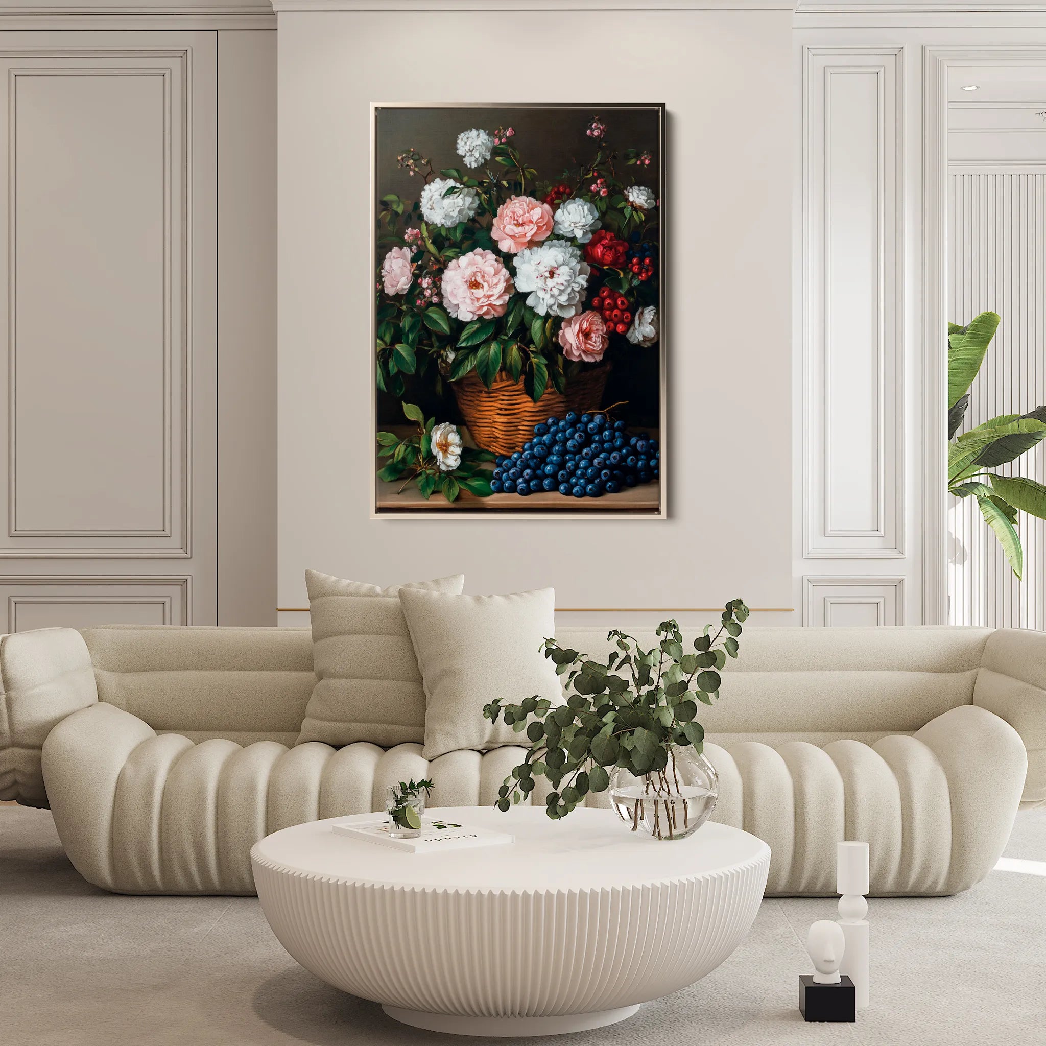 Floral 1129 Canvas Art 18" x 24" / 45 x 60 cm / Black