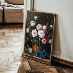 Floral 1129 Canvas Art 18" x 24" / 45 x 60 cm / Black