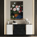 Floral 1129 Canvas Art 18" x 24" / 45 x 60 cm / Black