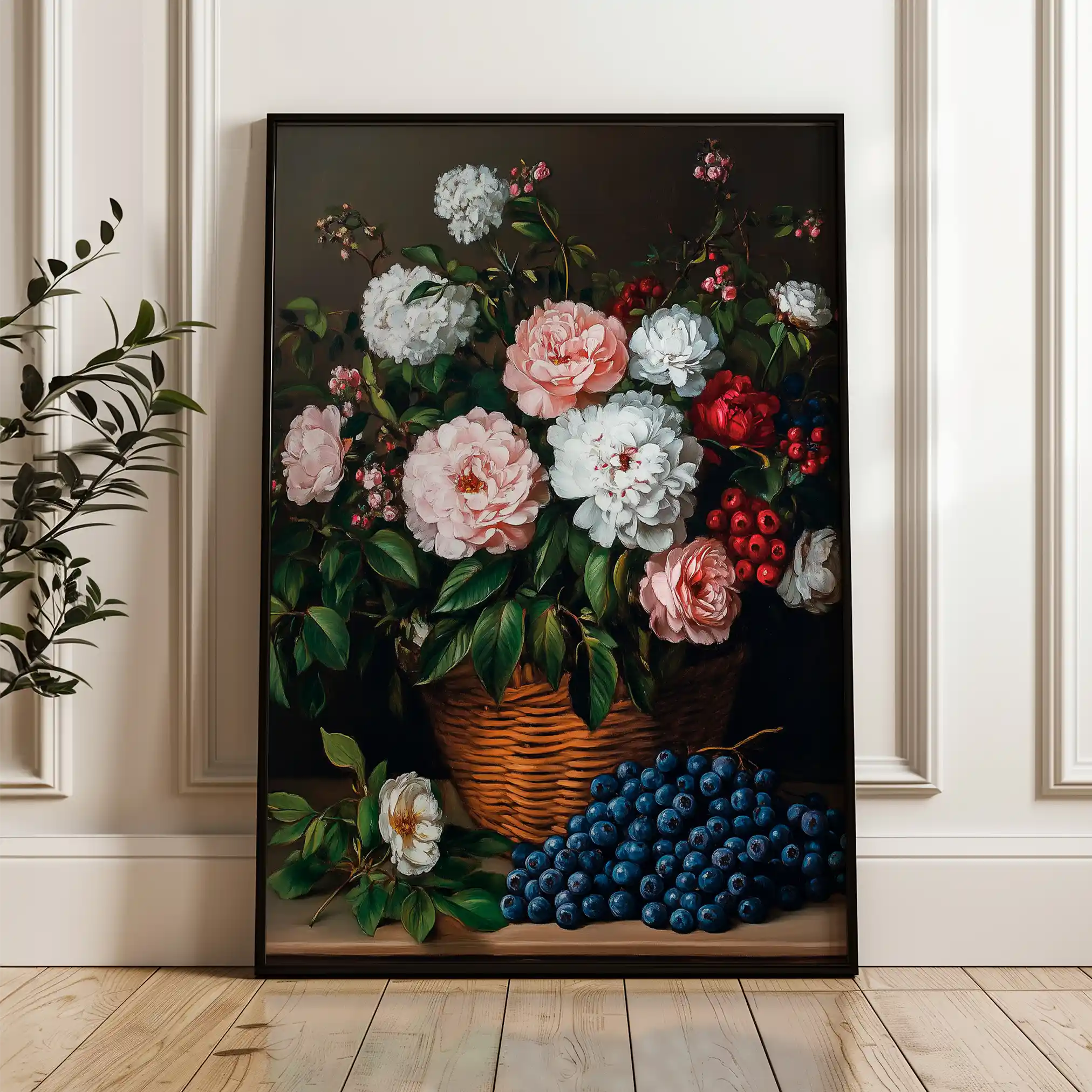 Floral 1129 Canvas Art 60 x 40 cm / Black