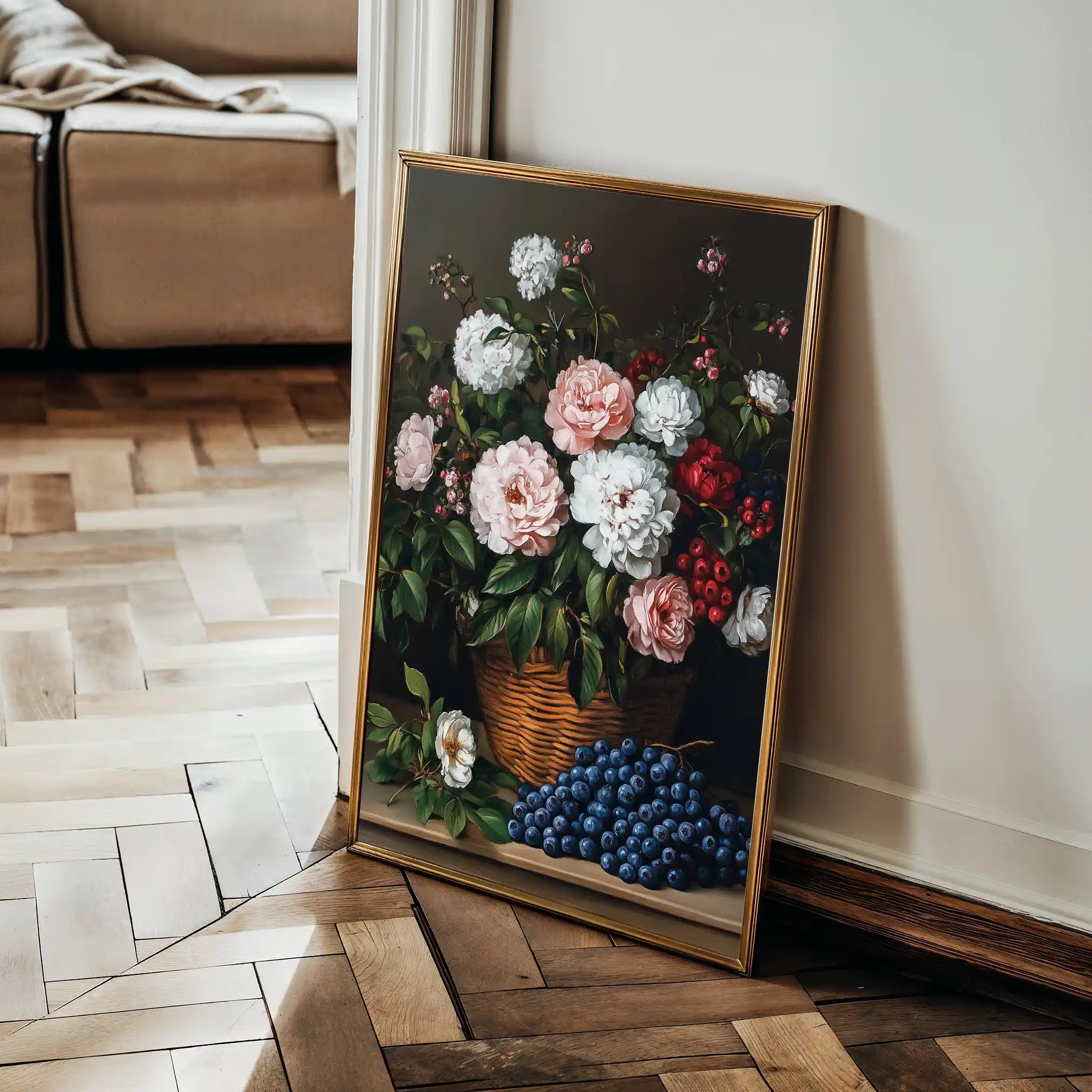 Floral 1129 Canvas Art 60 x 40 cm / Black