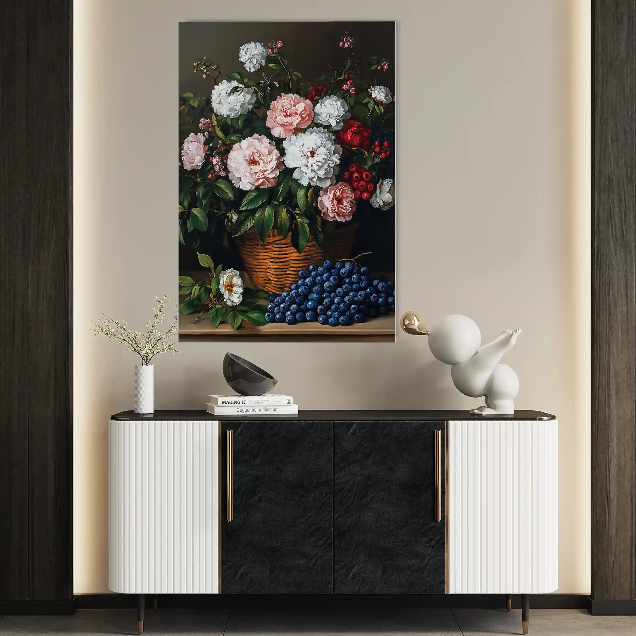 Floral 1129 Canvas Art 60 x 40 cm / Black