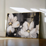 Floral 113 Canvas Art 18" x 24" / 45 x 60 cm / Black