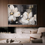 Floral 113 Canvas Art 18" x 24" / 45 x 60 cm / Black