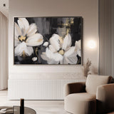 Floral 113 Canvas Art 18" x 24" / 45 x 60 cm / Black