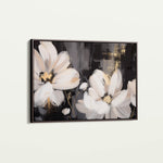 Floral 113 Canvas Art 18" x 24" / 45 x 60 cm / Black