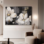 Floral 113 Canvas Art 60 x 40 cm / Black