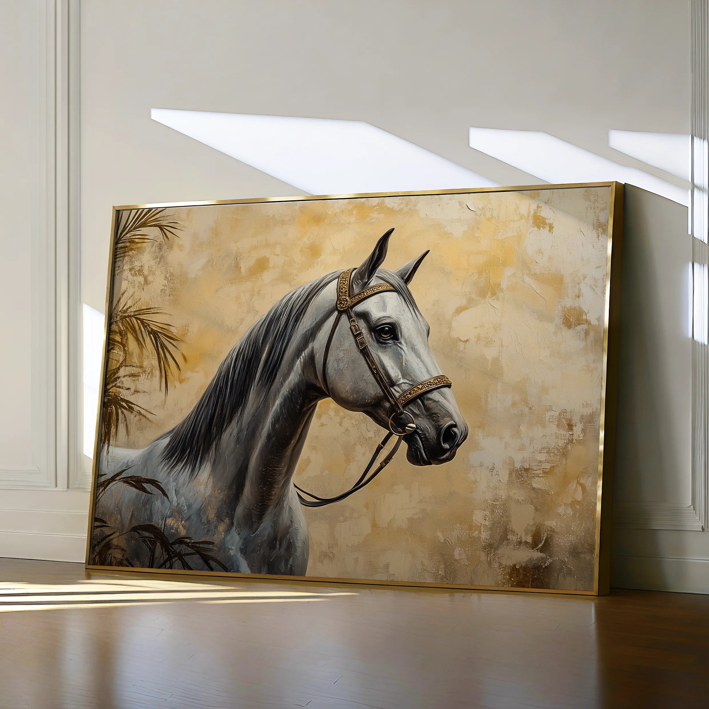 Horses 113 Canvas Art 18" x 24" / 45 x 60 cm / Black