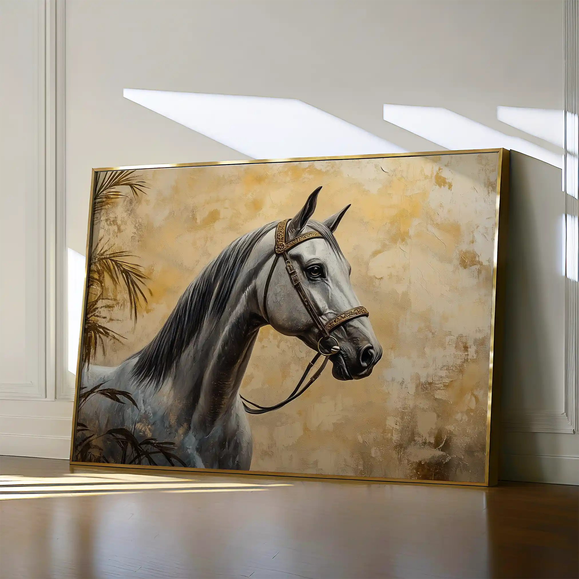 Horses 113 Canvas Art 60 x 40 cm / Black