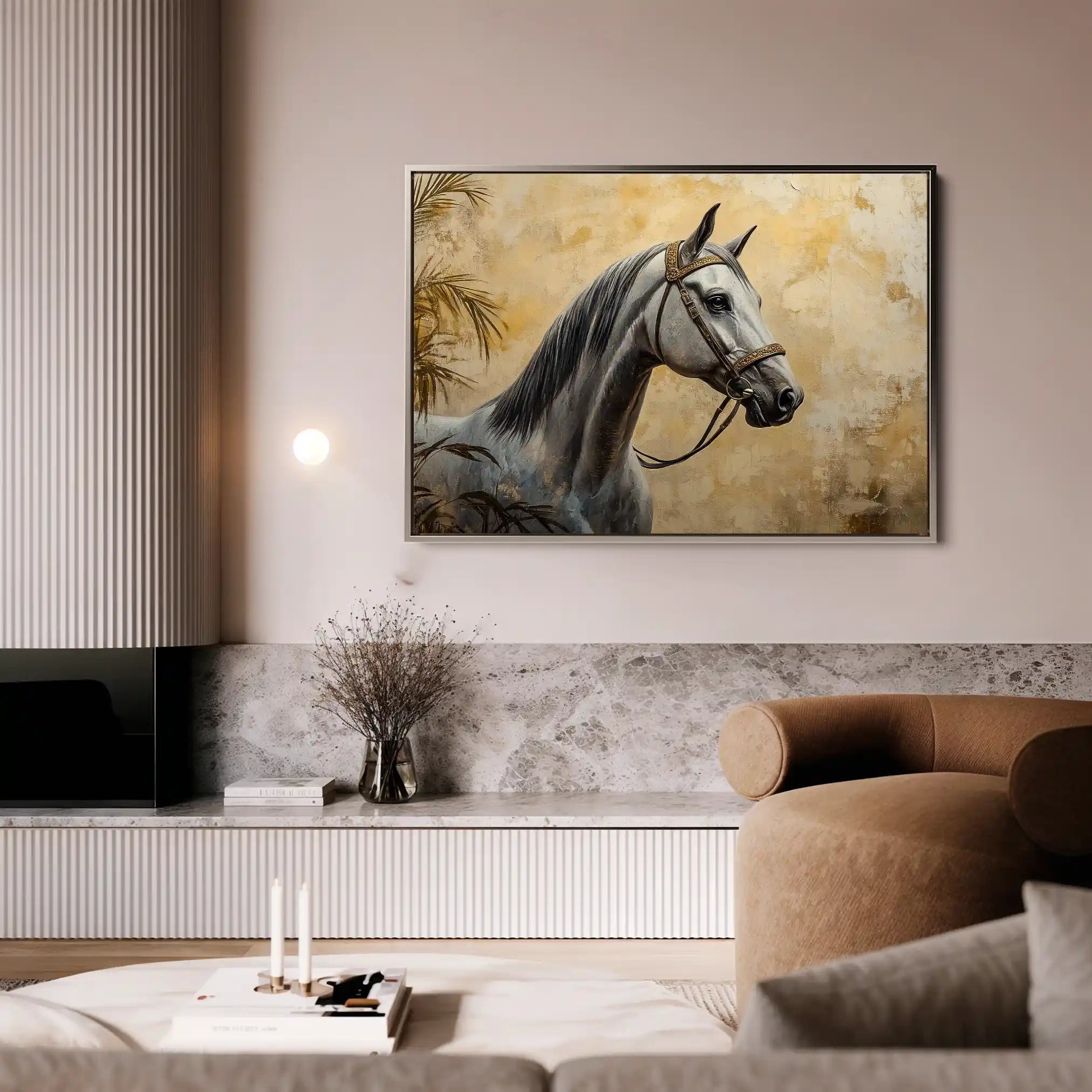 Horses 113 Canvas Art 60 x 40 cm / Black