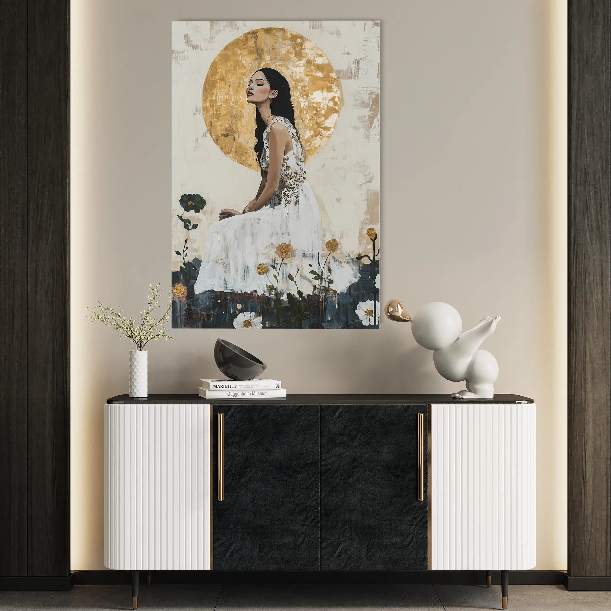 Portrait 113 Canvas Art 18" x 24" / 45 x 60 cm / Black