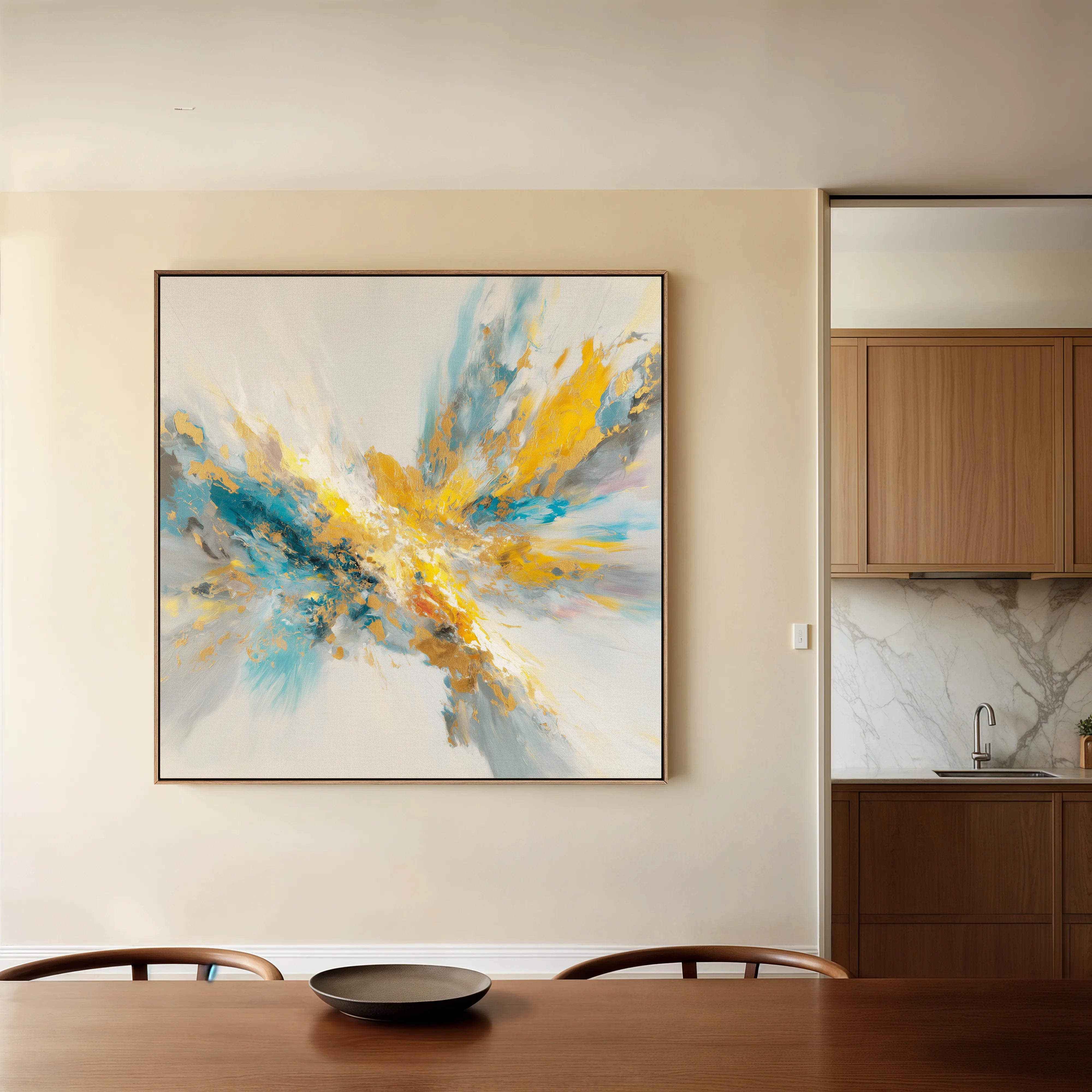 Abstract 1130 Canvas Art 16" x 16" / 40 x 40 cm / Black