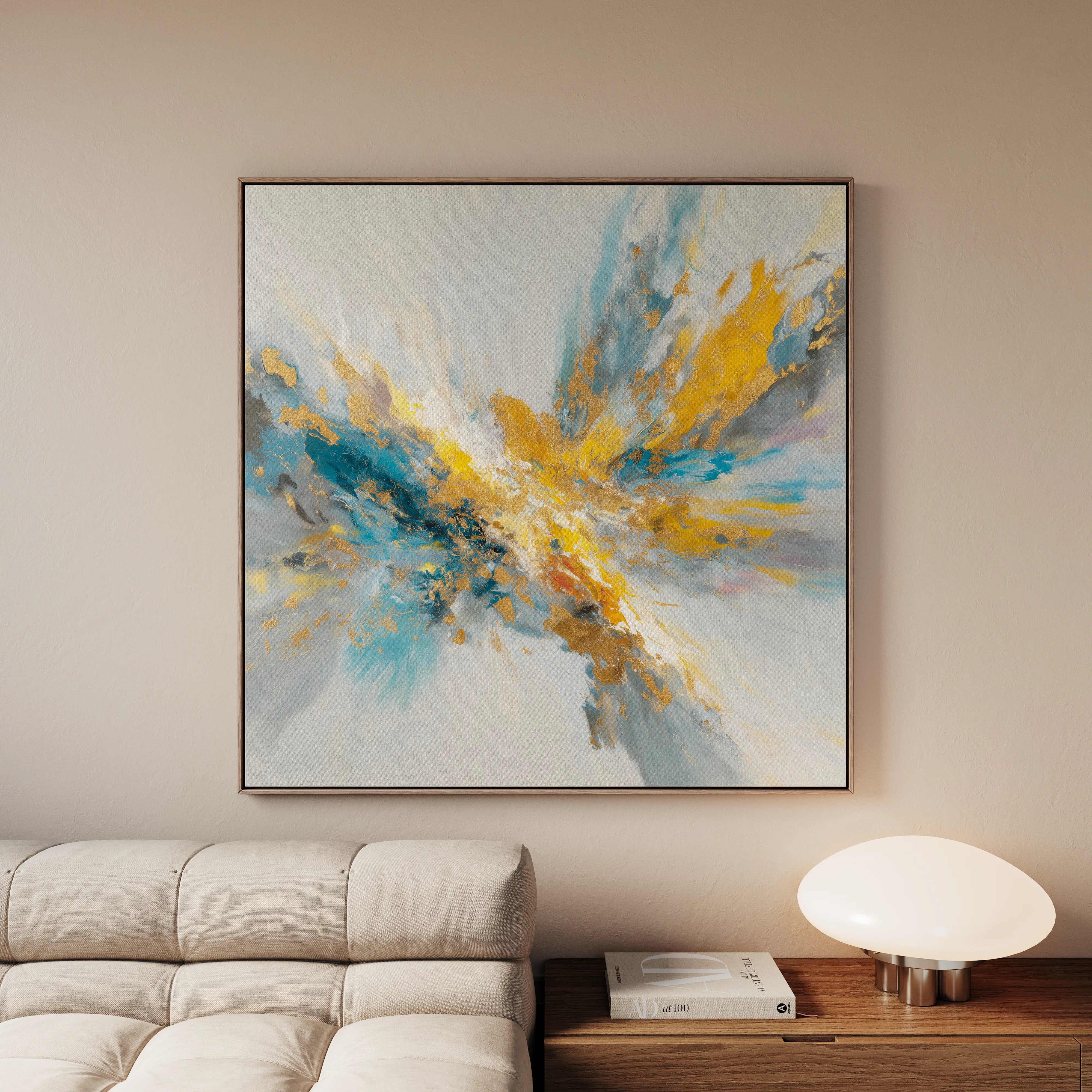 Abstract 1130 Canvas Art 16" x 16" / 40 x 40 cm / Black