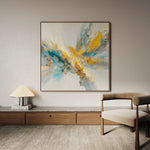 Abstract 1130 Canvas Art 16" x 16" / 40 x 40 cm / Black