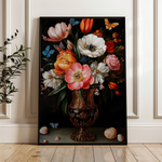 Floral 1130 Canvas Art 18" x 24" / 45 x 60 cm / Black