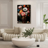 Floral 1130 Canvas Art 18" x 24" / 45 x 60 cm / Black