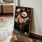 Floral 1130 Canvas Art 18" x 24" / 45 x 60 cm / Black