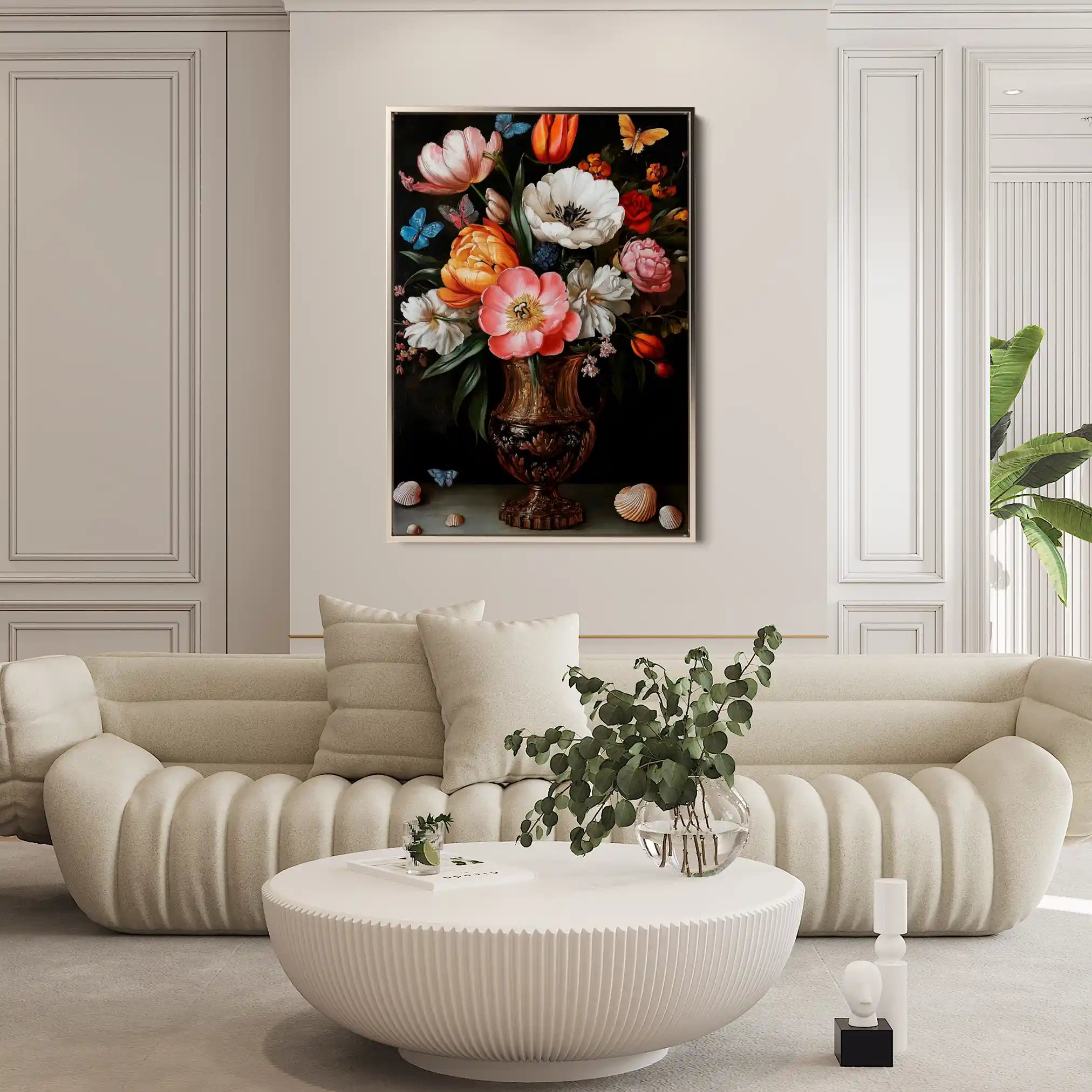 Floral 1130 Canvas Art 60 x 40 cm / Black