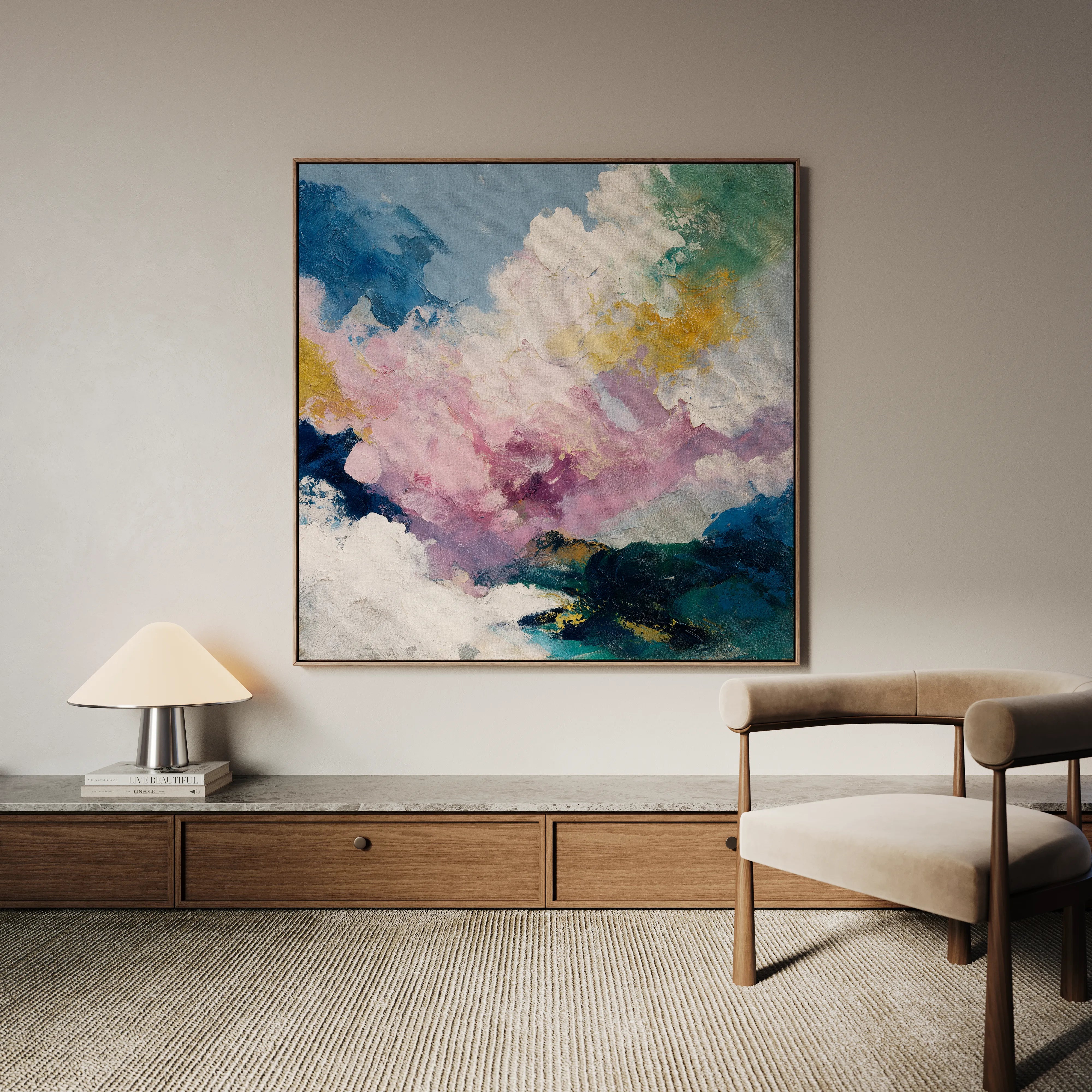 Abstract 1131 Canvas Art 16" x 16" / 40 x 40 cm / Black